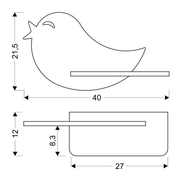 Bird Lampa Kinkiet 5W Led 4000K Iq Kids Różowy Candellux