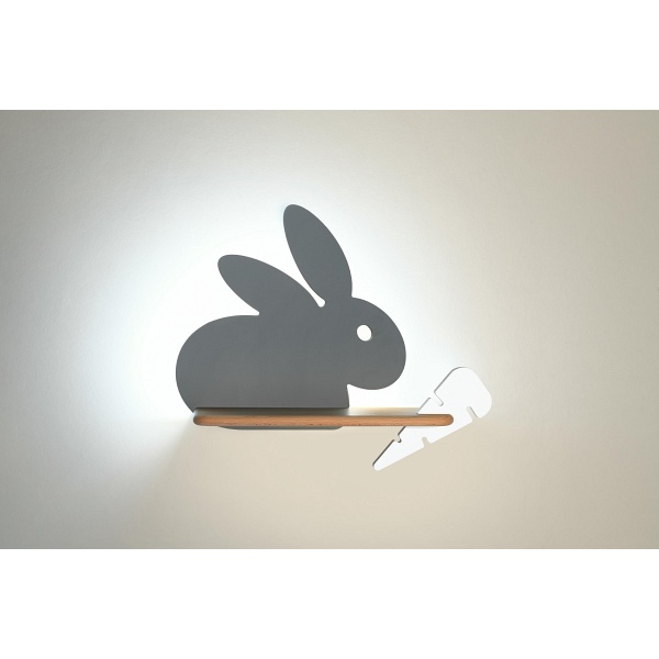 Rabbit Lampa Kinkiet 4W Led 4000K Iq Kids Szary+Biały Candellux