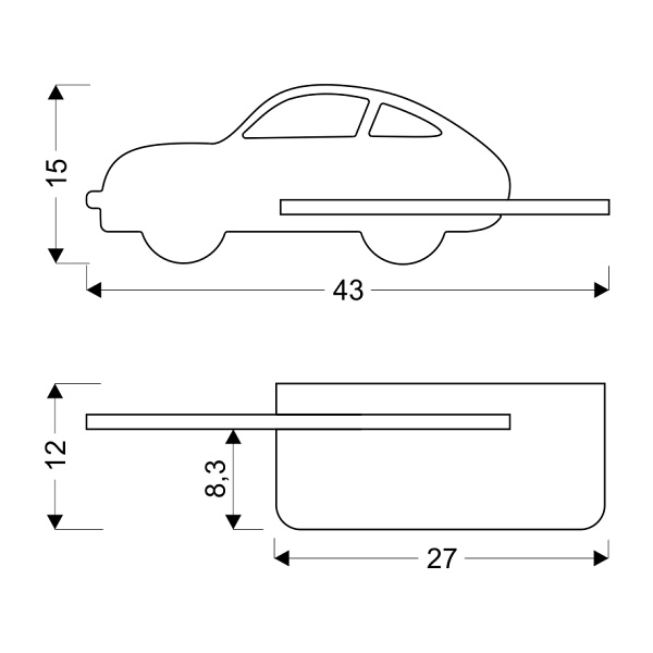 Car Lampa Kinkiet Ścienny 5W Led 4000K Wl Iq Kids Miętowy Candellux