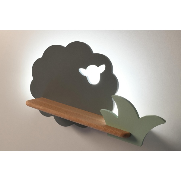 Sheep Lampa Kinkiet 5W Led 4000K Iq Kids Szary+Zielony Candellux