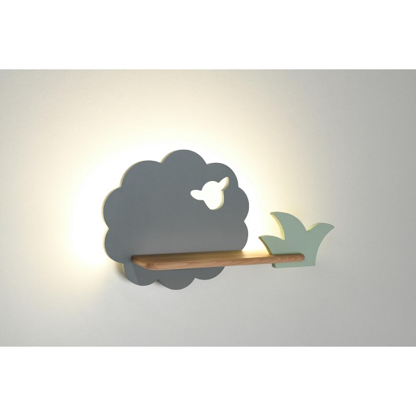Sheep Lampa Kinkiet 5W Led 4000K Iq Kids Szary+Zielony Candellux