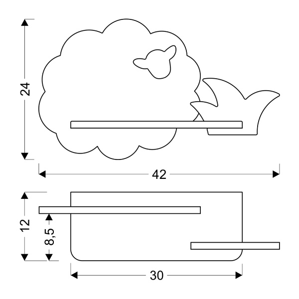 Sheep Lampa Kinkiet 5W Led 4000K Iq Kids Szary+Zielony Candellux