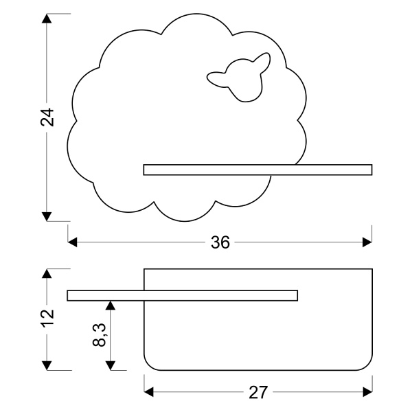 Sheep Lampa Kinkiet 5W Led 4000K Iq Kids Czarny Candellux