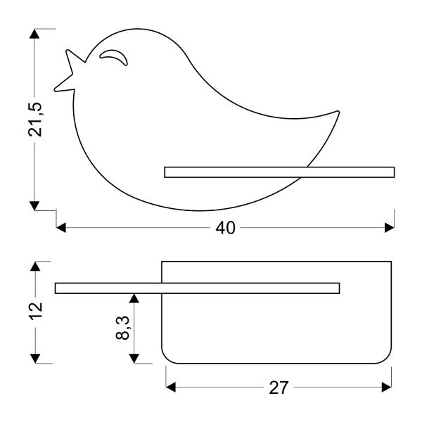 Bird Lampa Kinkiet 5W Led 4000K Iq Kids Z Przewodem Z Wł. I Wtyczką Różowy Candellux