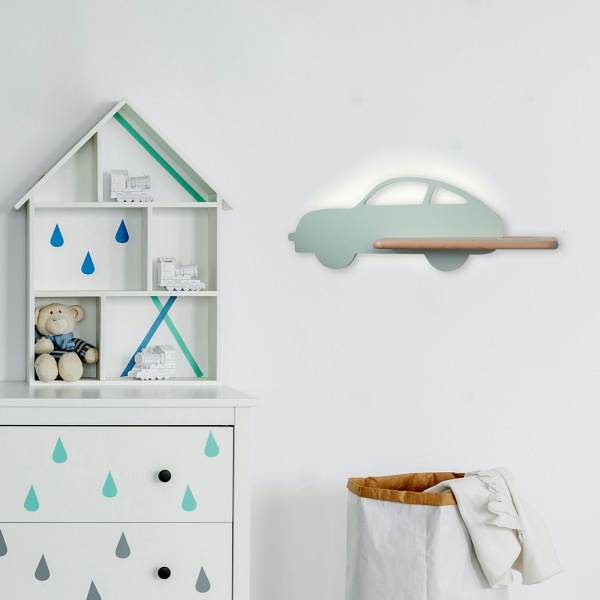 Car Lampa Kinkiet 5W Led 4000K Wl Iq Kids Z Przewodem Z Wł. I Wtyczką Miętowy Candellux