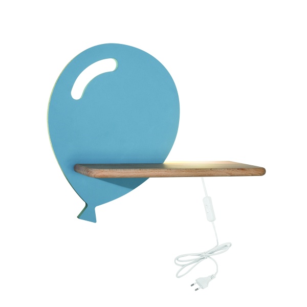 Baloon Lampa Kinkiet 4W Led 4000K Z Otworem Iq Kids Z Przewodem Z Wł. I Wtyczką Niebieski Candellux