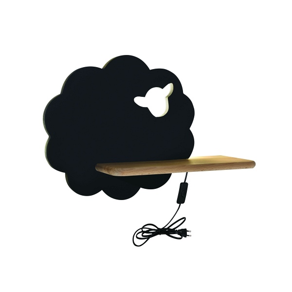 Sheep Lampa Kinkiet 5W Led 4000K Iq Kids Z Przewodem Z Wł. I Wtyczką Czarny Candellux