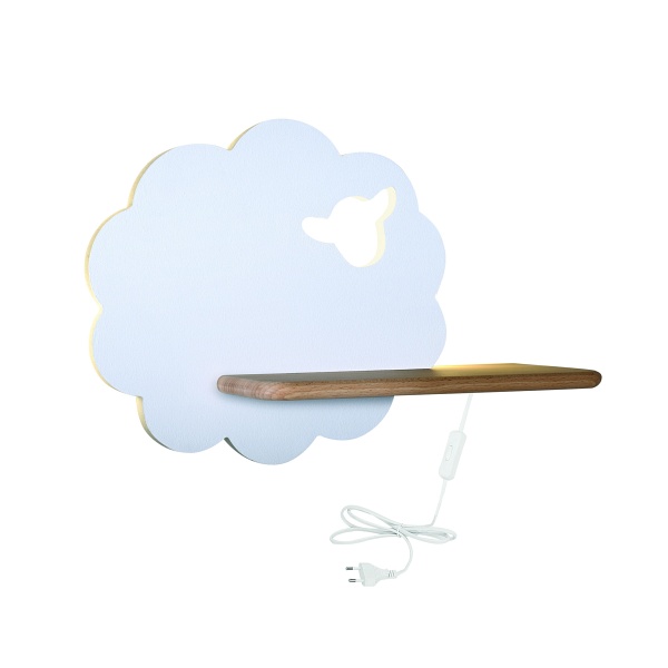 Sheep Lampa Kinkiet 5W Led 4000K Iq Kids Z Przewodem Z Wł. I Wtyczką Biały Candellux