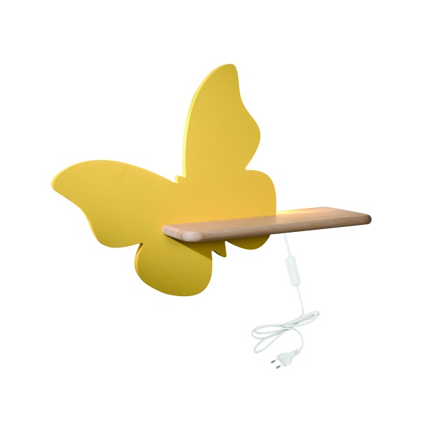 Butterfly Lampa Kinkiet 5W Led 4000K Iq Kids Z Przewodem Z Wł. I Wtyczką Złoty Candellux