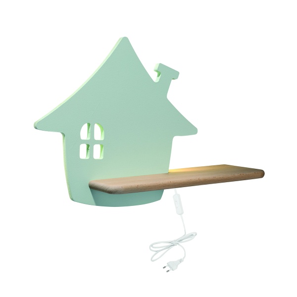 House Lampa Kinkiet 4W Led 4000K Kp Iq Kids Z Przewodem Z Wł. I Wtyczką Miętowy Candellux