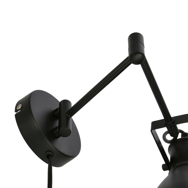 Espera Lampa Kinkiet 1X40W E27 Czarny Z Przewodem Przył. Z Wtyczką I Włącznikiem Candellux