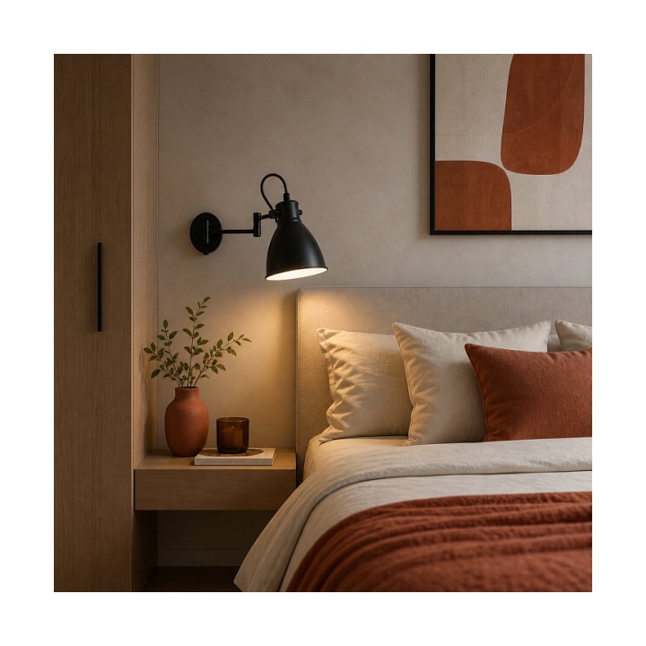 Kinkiet Espera czarny przył z wtyczką włącznikiem 1x40w - Candellux