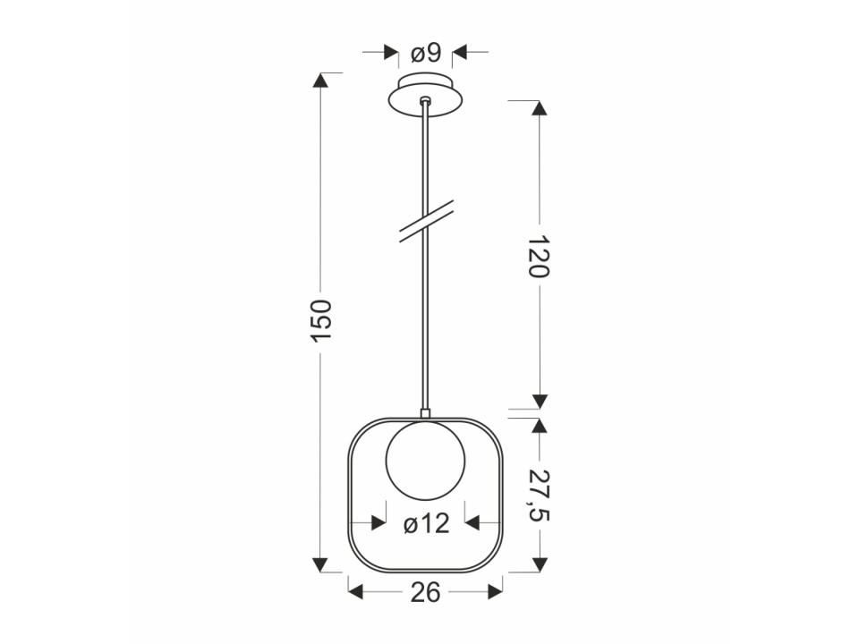 Lampa Wisząca Tula 1 Złoty 140X12X26 Candellux