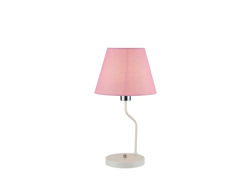 York Lampa Stołowa 1X60W E14 Biały, Różowy Klosz Candellux