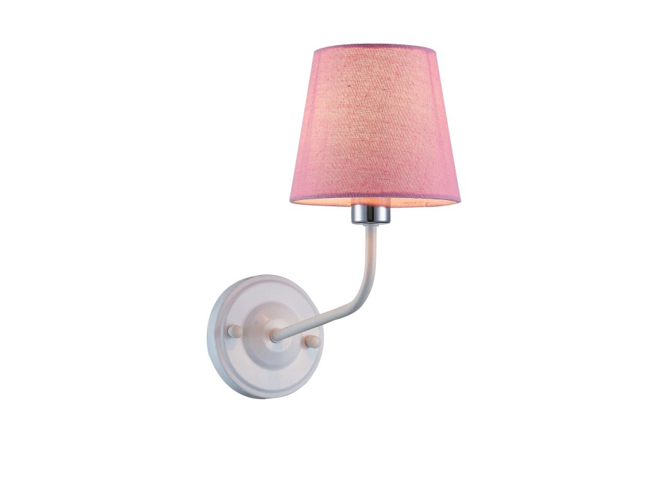 York Lampa Kinkiet 1X60W E14 Biały, Różowy Klosz Candellux