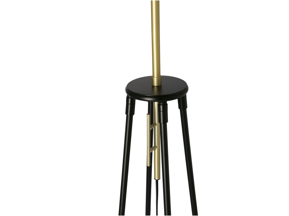 Tegola Lampa Podłogowa Czarny+Złoty Matowy 1X60W E27 Abażur Czarny Candellux