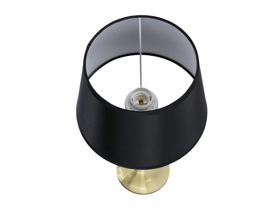 Prima Gold Lampa Gabinetowa Złoty Satynowy 1X60W E27 Abażur Czarny Candellux
