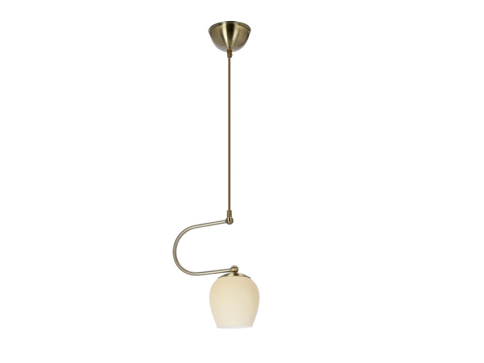 Serano Lampa Wisząca Patynowy 1X60W E27 Klosz Kremowy Candellux