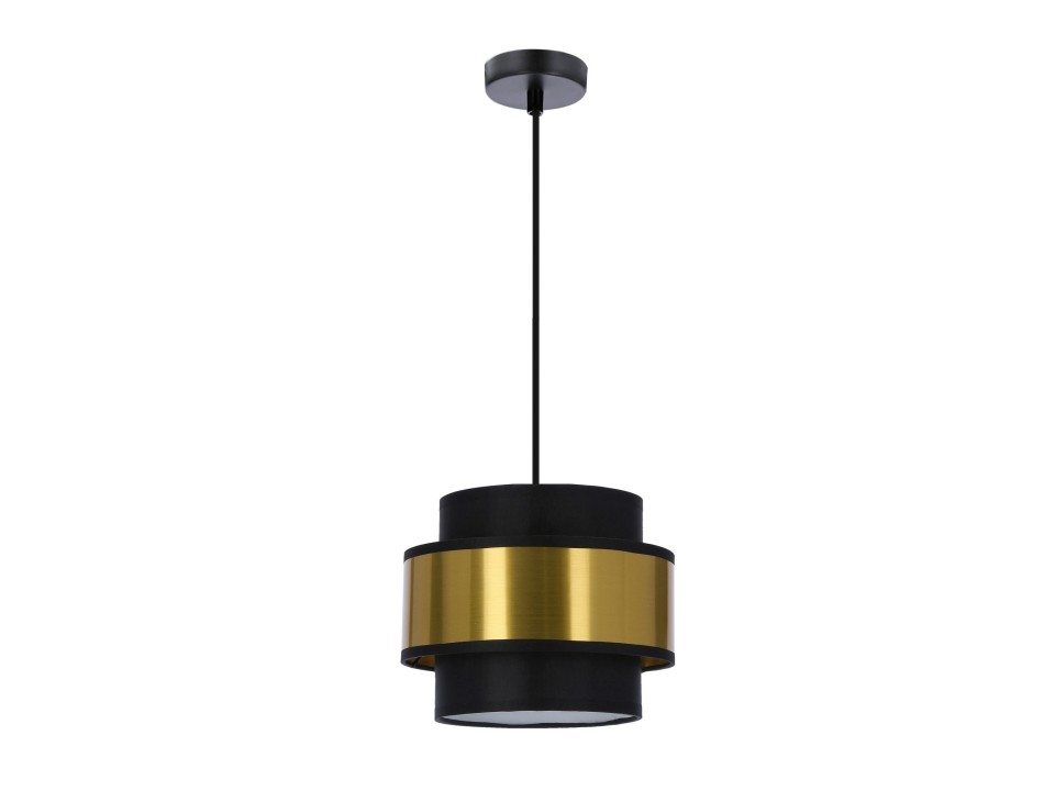 Prestige Lampa Wisząca Czarny 1X40W E27 Abażur Czarny+Złoty Candellux