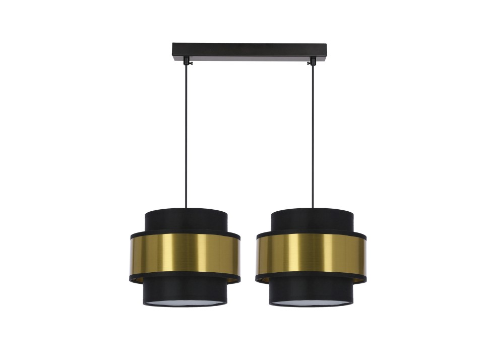 Prestige Lampa Wisząca Czarny 2X40W E27 Abażur Czarny+Złoty Candellux