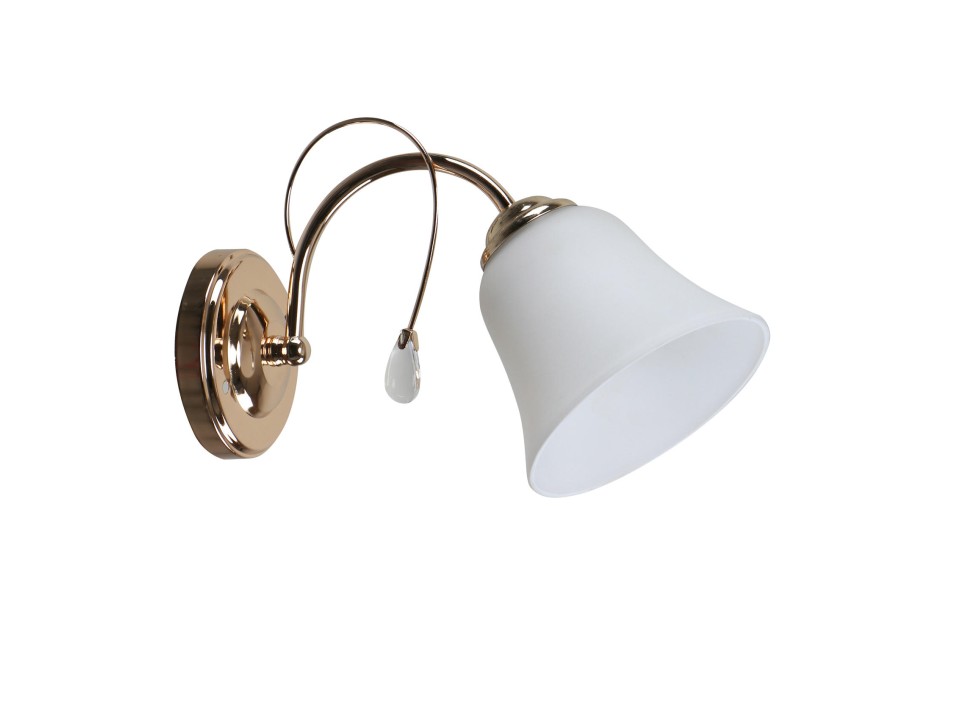Ora Lampa Kinkiet Złoty 1X40 E27 Klosz Biały Candellux