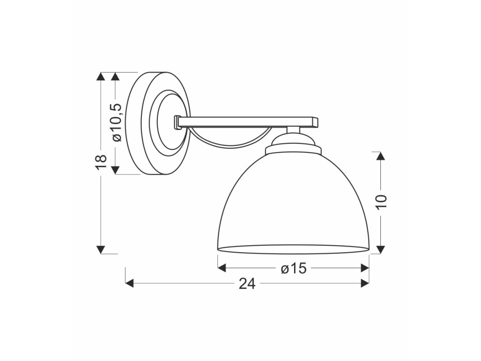 Filona Lampa Kinkiet Chromowy 1X40 E27 Klosz Biały Candellux