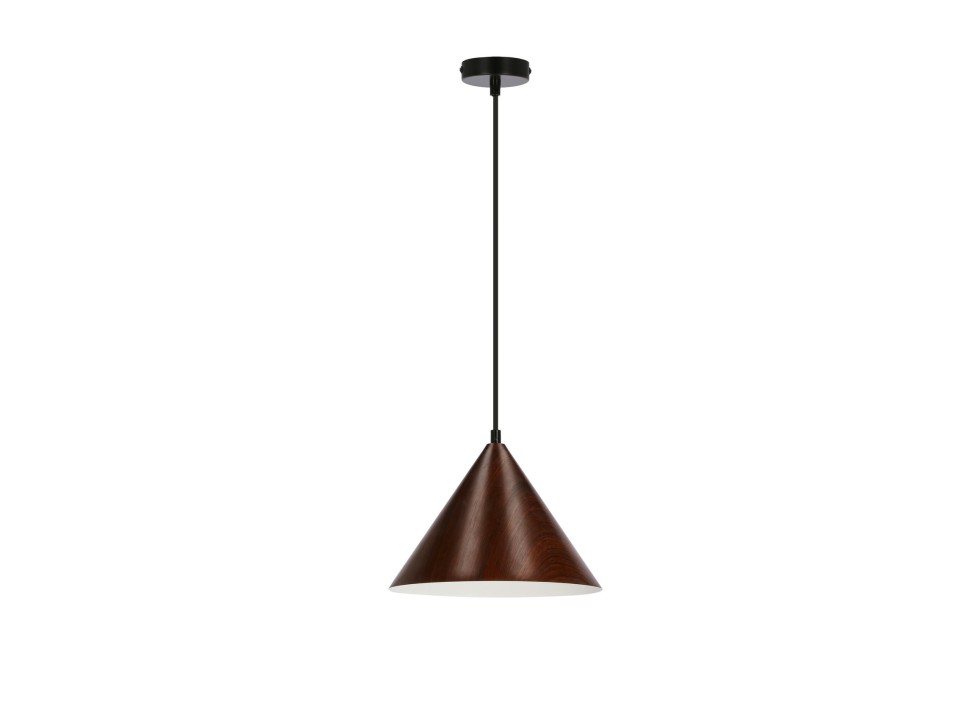 Dunca Lampa Wisząca 25 Czarny 1X40 E27 Klosz Ciemny Orzechowy Candellux
