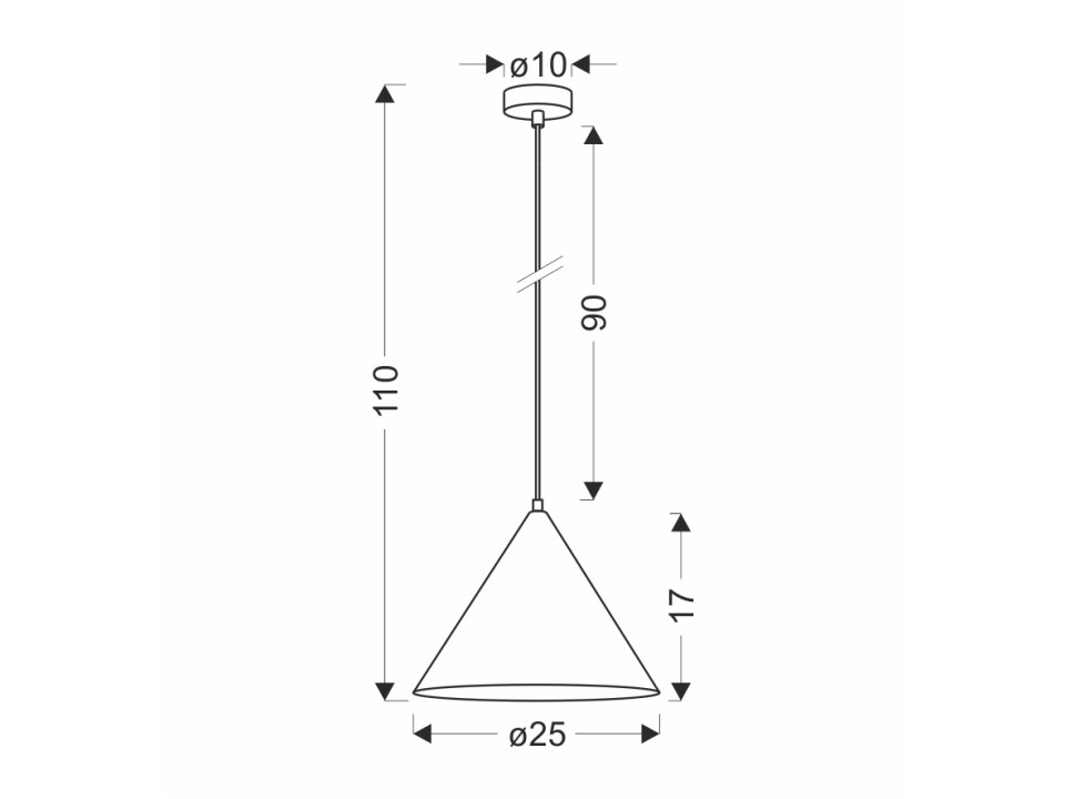 Dunca Lampa Wisząca 25 Czarny 1X40 E27 Klosz Ciemny Orzechowy Candellux