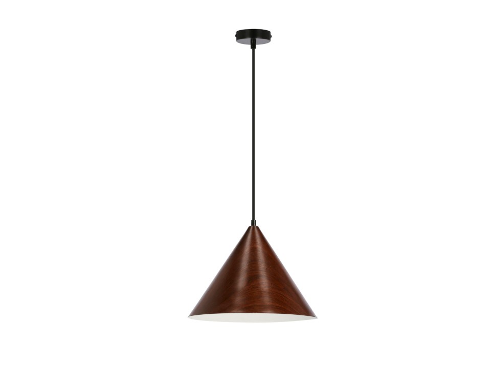 Dunca Lampa Wisząca 32 Czarny 1X40 E27 Klosz Ciemny Orzechowy Candellux