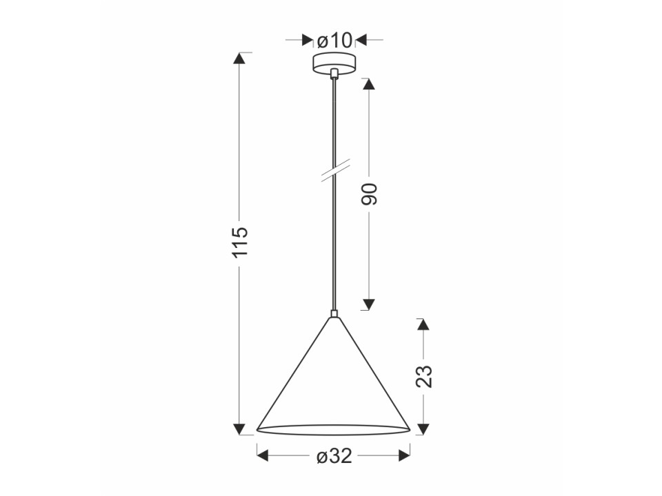 Dunca Lampa Wisząca 32 Czarny 1X40 E27 Klosz Ciemny Orzechowy Candellux