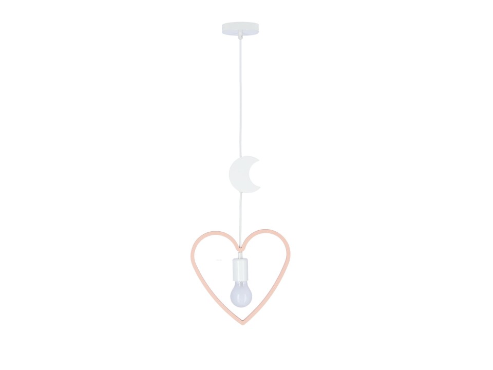 Single Hm Lampa Wisząca 1X20W E27 Iq Kids Różowy+Biały Candellux