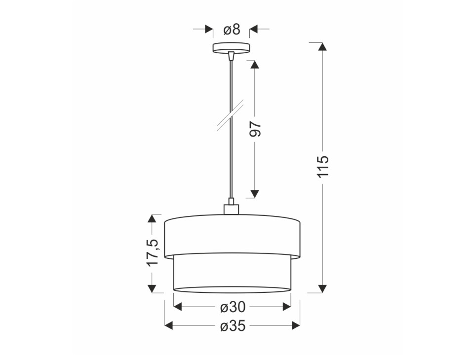 Livorno Lampa Wisząca Czarny 1X60W E27 Abażur Miętowy+Szaro Beżowy Candellux