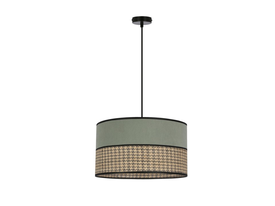 Grosseto Lampa Wisząca Czarny 1X60W E27 Abażur Duo Szaro Beżowy+Miętowy Candellux