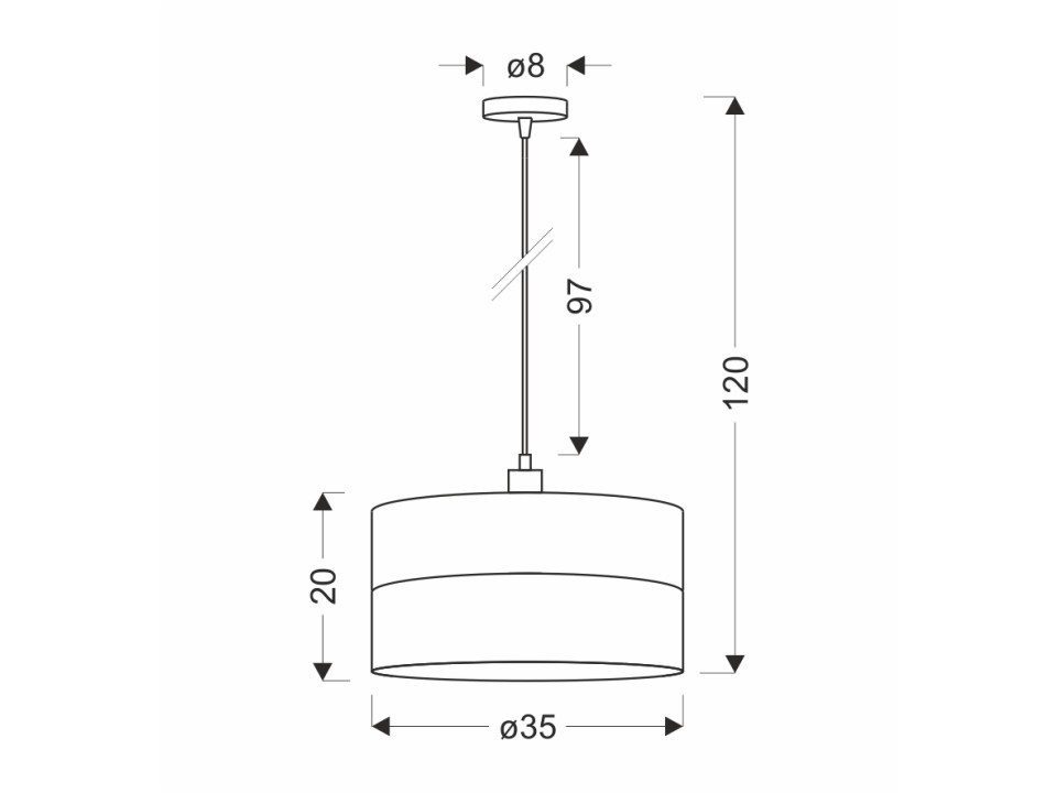 Grosseto Lampa Wisząca Czarny 1X60W E27 Abażur Duo Szaro Beżowy+Miętowy Candellux