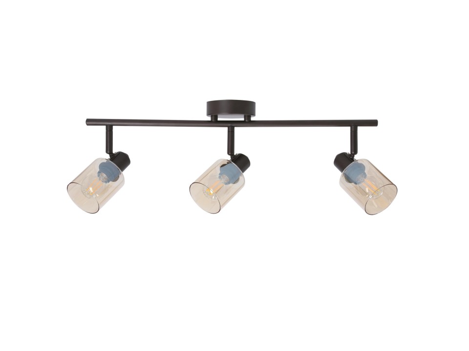 Agra Lampa Sufitowa Brunatny 3X40W E14 Klosz Bursztynowy Candellux