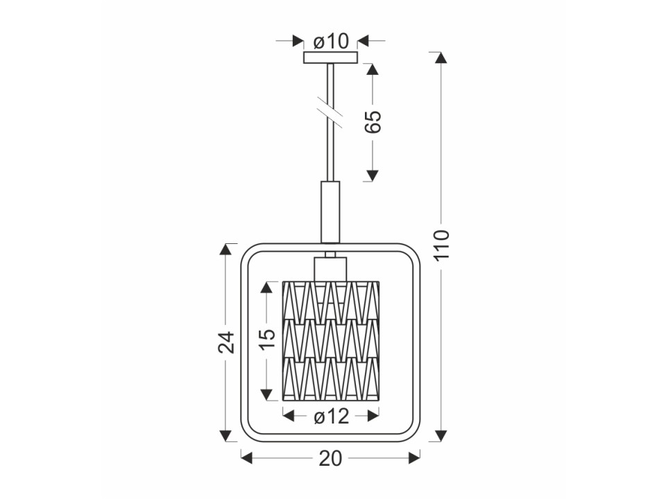 Crown Lampa Wisząca Czarny 1X40W E27 Abażur Beżowy Candellux