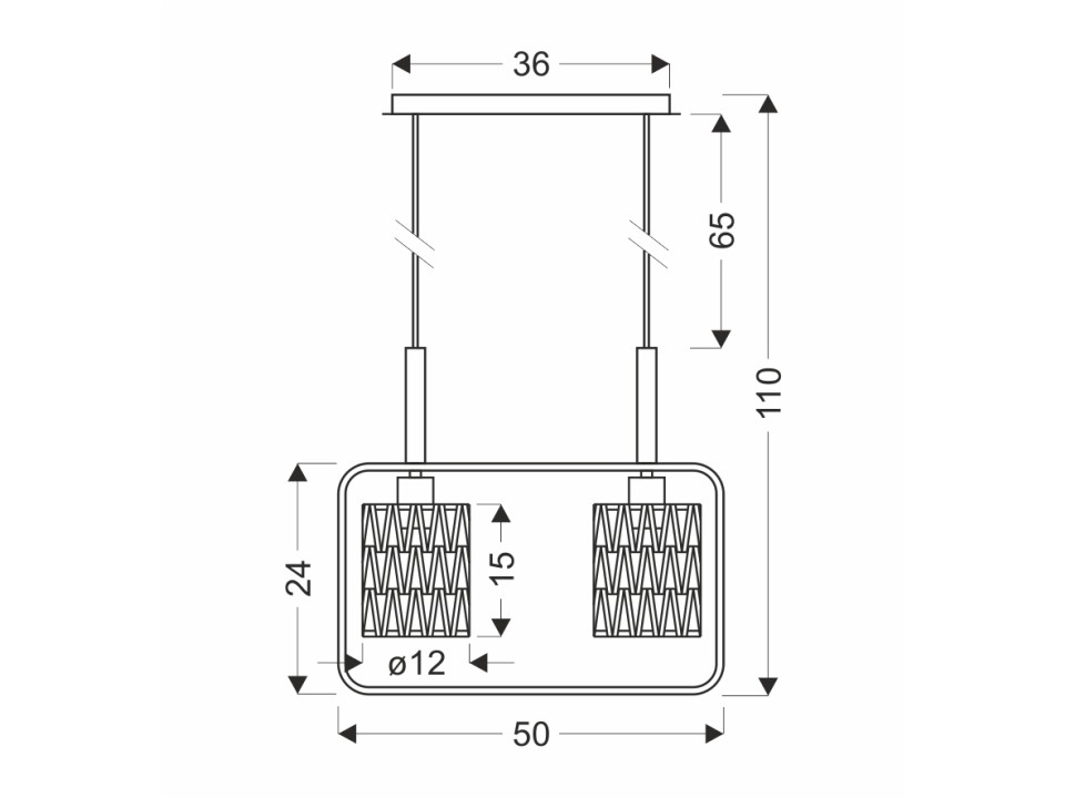 Crown Lampa Wisząca Czarny 2X40W E27 Abażur Beżowy Candellux