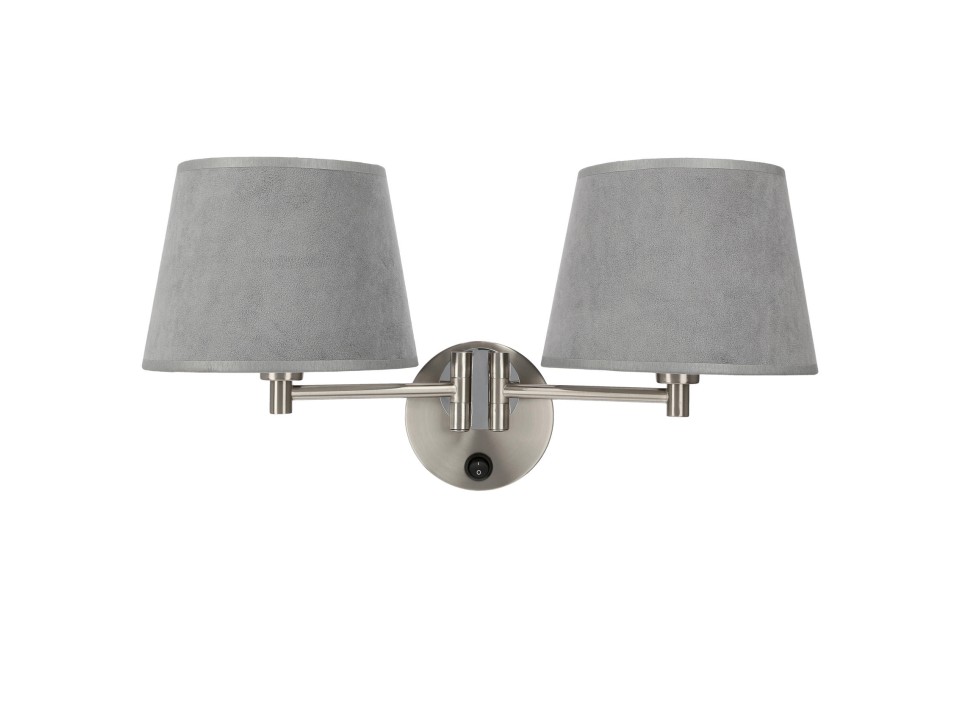 Ibis Lampa Kinkiet Satynowy 2X40W E14 Abażur Grafitowy Candellux
