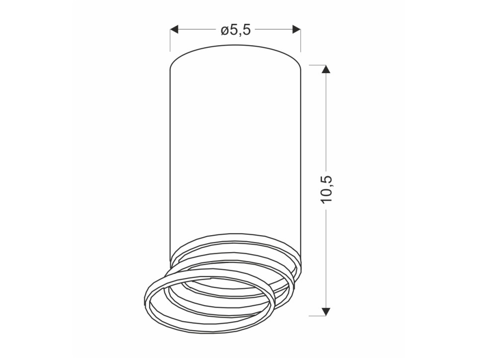 Tuba Lampa Sufitowa Czarny 1X15W Gu10 Śr. 5,5 Cm Candellux