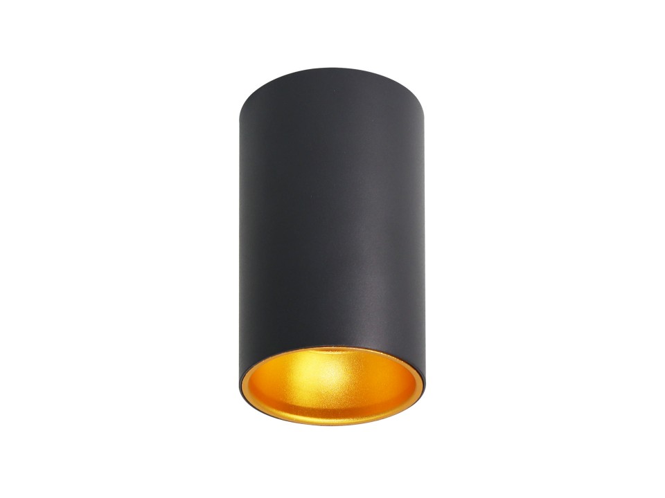 Tuba Lampa Sufitowa Czarny 1X15W Gu10 Odbł. Złoty Śr. 7 Cm Candellux