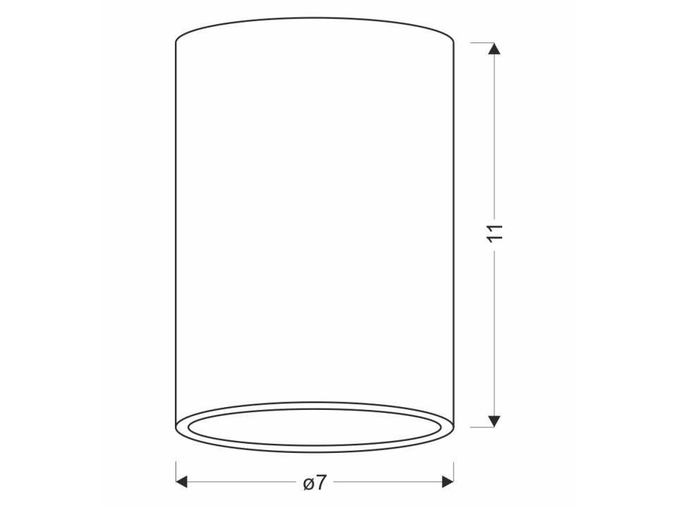 Tuba Lampa Sufitowa Czarny 1X15W Gu10 Odbł. Złoty Śr. 7 Cm Candellux
