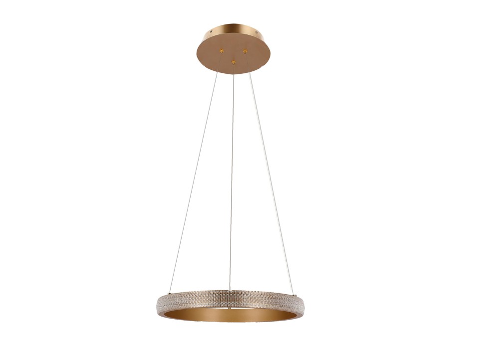 Hashim Lampa Wisząca 40Cm Złoty 22W Led Kryształki Bezbarwne Candellux