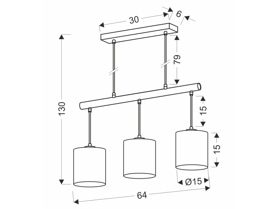 Izotto Lampa Wisząca Biały 3X60W E27 Abażur Beżowy Candellux