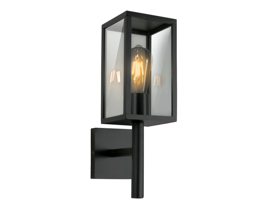 Hosta Lampa Ogrodowa Kinkiet Górny 19X38Cm Sztyca Czarny 1X60W E27 Ip44 Candellux