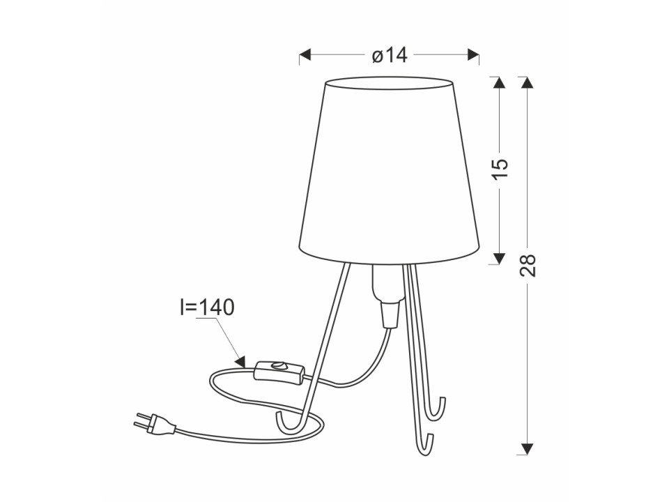 Smally Lampa Stołowa Czarny 1X40 E14 Abażur Parilla Brązowy Candellux