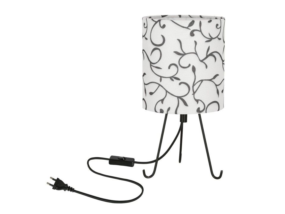 Smally Lampa Stołowa Czarny 1X40 E14 Abażur Biały Candellux