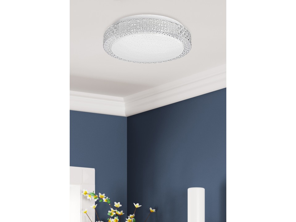 Rabel Lampa Sufitowa Plafon Bezbarwny 12W Led 4000K 27Cm Klosz Biały Candellux