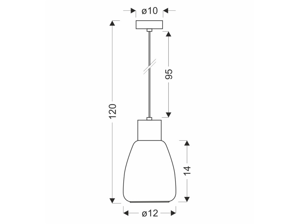 Moldo Lampa Wisząca Czarny 1X40W E27 Klosz Dymiony Candellux
