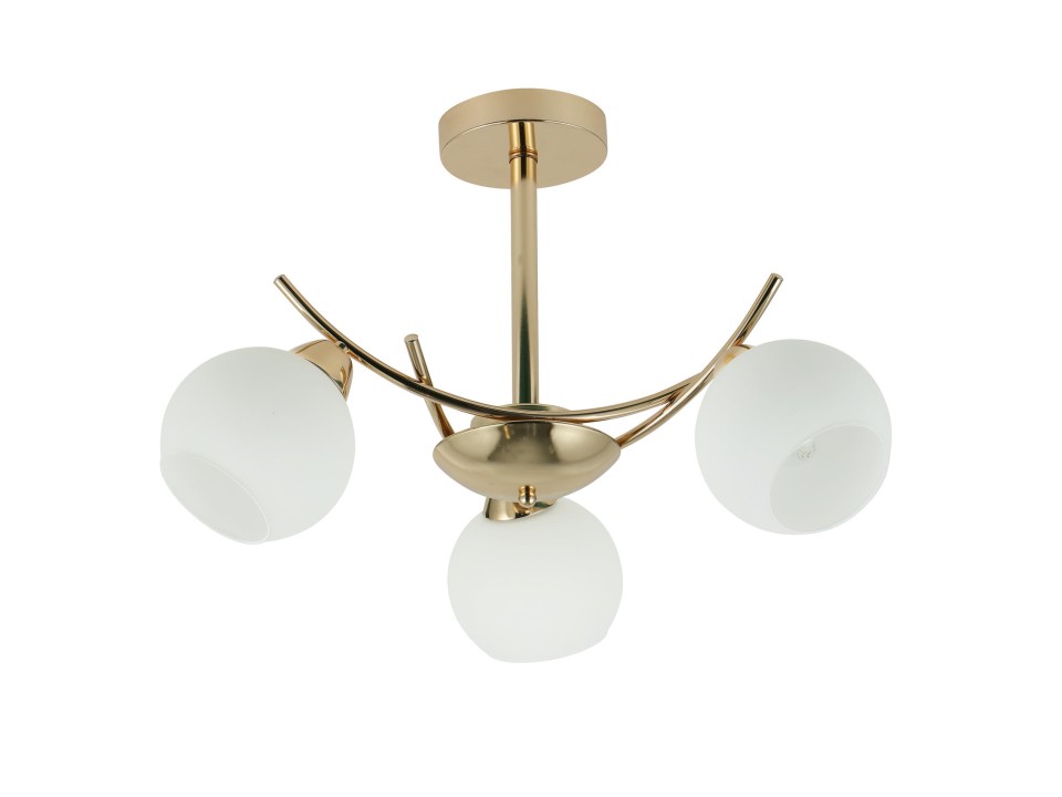 Amos Lampa Wiszaca Złoty 3X40W E27 Klosz Biały Candellux