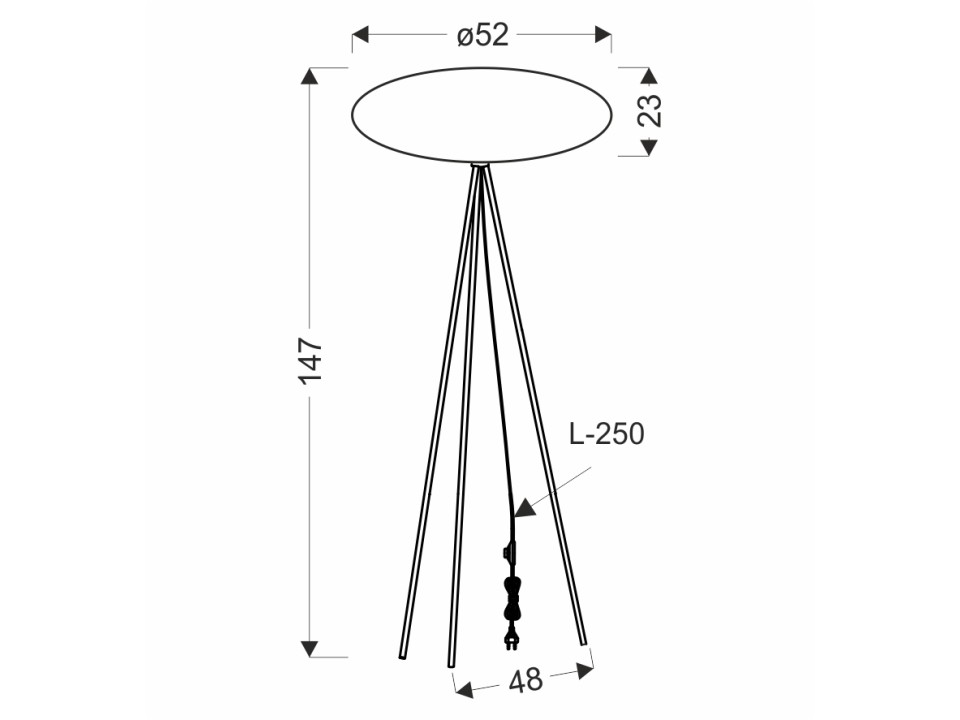 Cafee' Lampa Pod³Ogowa Czarny 1X40W E27 Aba¿Ur 52/23 Mokka Candellux